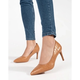 Seastar Bombas de color beige oscuro en el talón alto 1 Seastar Bombas de color beige oscuro en el talón alto 1