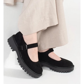 Goodin Zapatos negros en la plataforma de gamuza 1