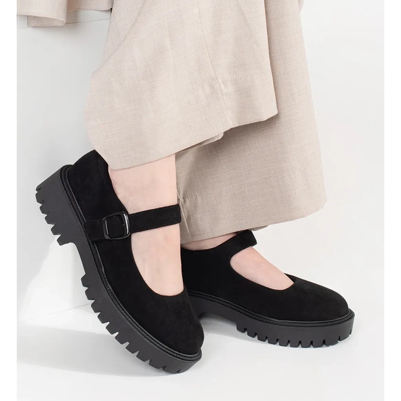 Goodin Zapatos negros en la plataforma de gamuza 1