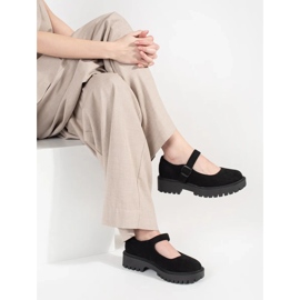 Goodin Zapatos negros en la plataforma de gamuza 2