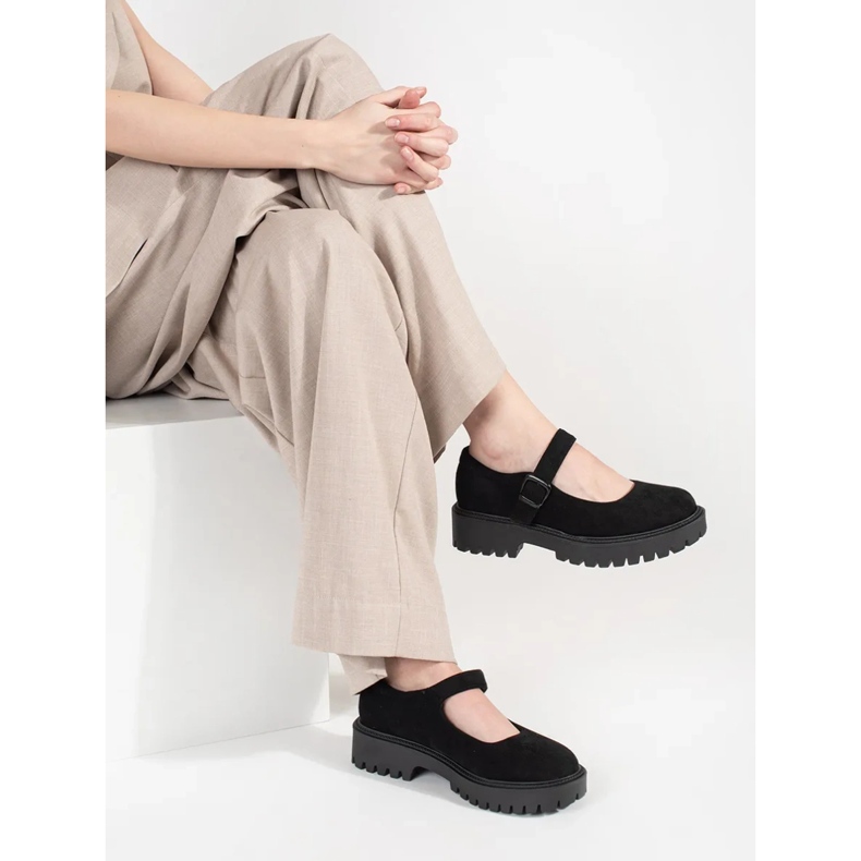 Goodin Zapatos negros en la plataforma de gamuza 2