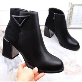 Botines aislantes con tacón alto decorativo D&amp;A S.Barski Premium Collection W OLI238 negro 7