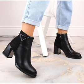 Botines aislantes con tacón alto decorativo D&amp;A S.Barski Premium Collection W OLI238 negro 8