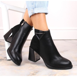 Botines aislantes con tacón alto decorativo D&amp;A S.Barski Premium Collection W OLI238 negro 9