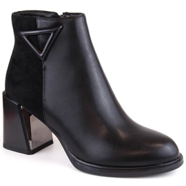 Botines aislantes con tacón alto decorativo D&amp;A S.Barski Premium Collection W OLI238 negro 13