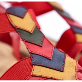 Sandalias cómodas con gomas elásticas Rieker W RKR690 rojo 19