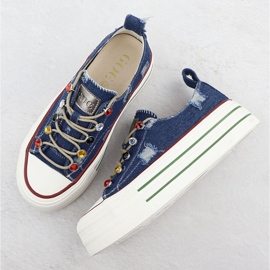 Zapatillas de mezclilla en la plataforma Blue Goe RR2N4103 azul 5