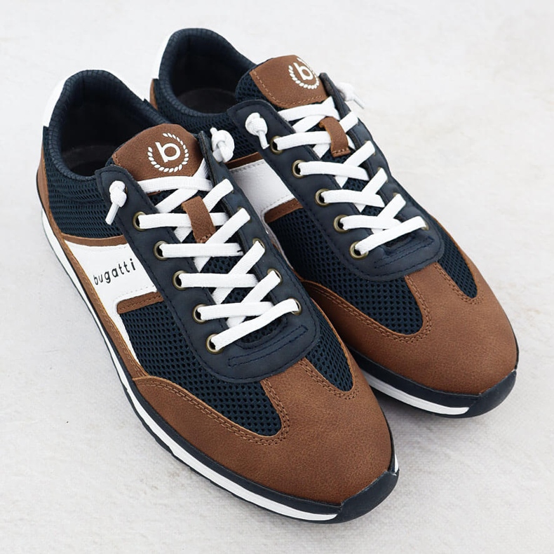 Zapatos deportivos masculinos casuales azul marino azul bugatti rr153131 1