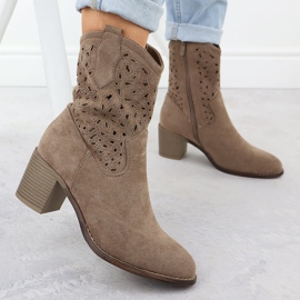 Botas de pura femenina Brown Sede S.Barski Hy51-125 marrón 2