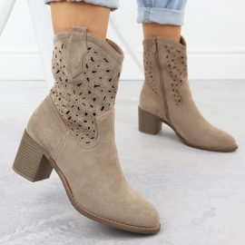 Botas de Openwork Women Beige Sede S.Barski Hy51-125 2