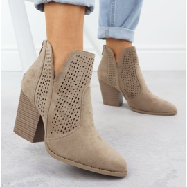 S.Barski Botas de ante mujeres en la publicación de Openwork S. Barski Hy51-060 beige 2