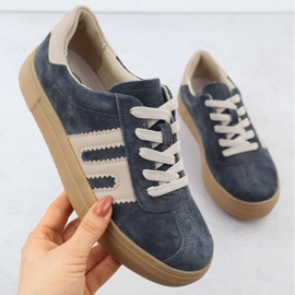 Zapatos deportivos de cuero en la plataforma gris Filippo DP6798 4