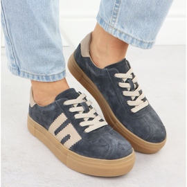Zapatos deportivos de cuero en la plataforma gris Filippo DP6798 3