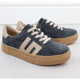 Zapatos deportivos de cuero en la plataforma gris Filippo DP6798 6