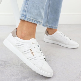 Zapatos deportivos de cuero Filippo DP6738 blanco 2