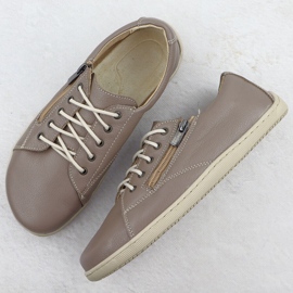 Zapatos de cuero para mujeres descalzo Caki Helios 436 verde 3