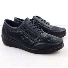 Zapatos deportivos para mujeres con un cómodo azul marino UNISOFT 9017 3