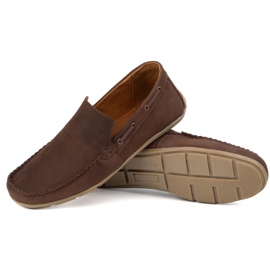 Olivier Mocasines de cuero para hombres 700knt marrón nubuk 3