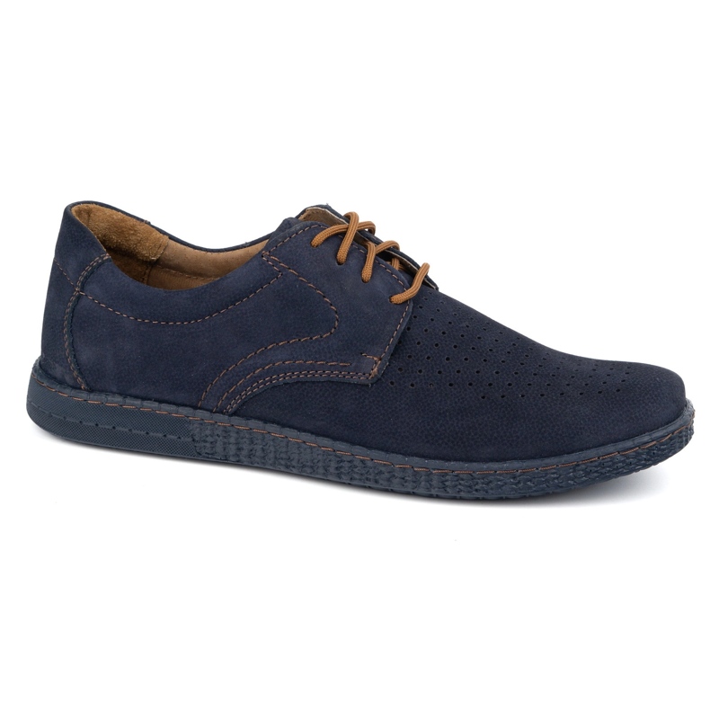 KOMODO Zapatos de cuero para hombres casuales 933/l/2 azul marino 1