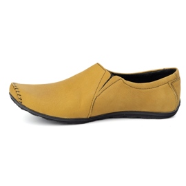 Olivier Zapatos para hombres mocasines de cuero insertado 306 kz camello amarillo 1