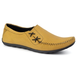 Olivier Zapatos para hombres mocasines de cuero insertado 306 kz camello amarillo 2