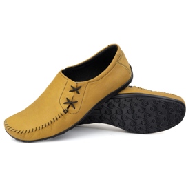 Olivier Zapatos para hombres mocasines de cuero insertado 306 kz camello amarillo 4