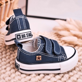 Zapatillas bajas para niños con velcro Big Star HH374201 Azul marino 3