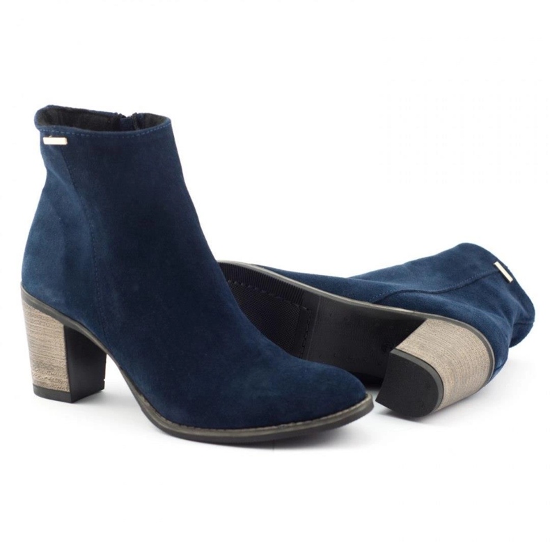 Olivier Sara Botas de tacón azul marino 3