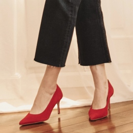 Marco Shoes Tacones elegantes de ante rojo 1