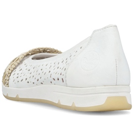 Ballerinas femeninas abiertas cómodas blancas rieker l3062-80 blanco 14