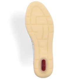 Ballerinas femeninas abiertas cómodas blancas rieker l3062-80 blanco 3
