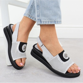 Jezzi Sandalias de mujeres en una plataforma con plata jeszi RMR2267-2 1