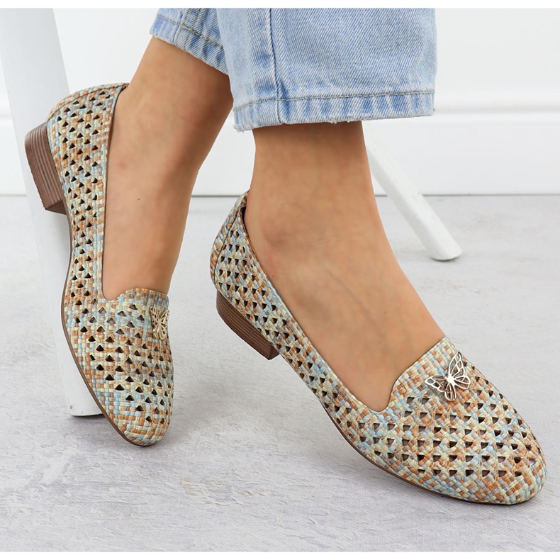 Zapatos de aire de mujer con tacones bajos Beige M. Daszyński SA222-3 1