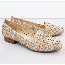 Zapatos de aire de mujer con tacones bajos Beige M. Daszyński SA222-3 5
