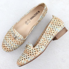 Zapatos de aire de mujer con tacones bajos Beige M. Daszyński SA222-3 6