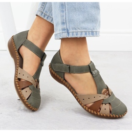 Sandalias cómodas para mujeres para velcro, dedos verdes incorporados Rieker M1655-54 7