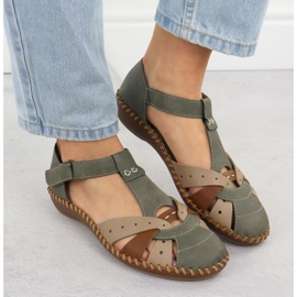 Sandalias cómodas para mujeres para velcro, dedos verdes incorporados Rieker M1655-54 9