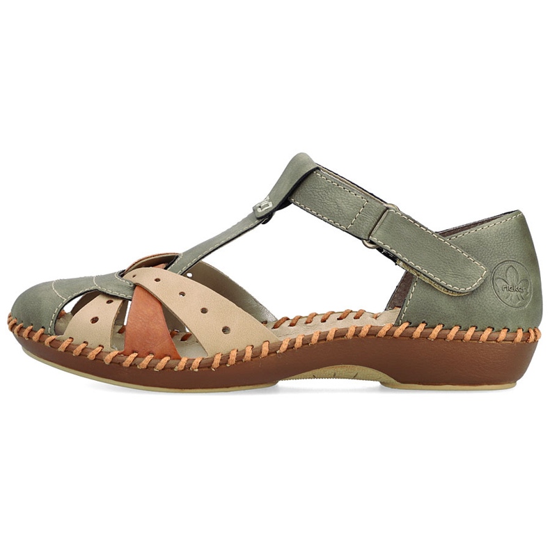 Sandalias cómodas para mujeres para velcro, dedos verdes incorporados Rieker M1655-54 1