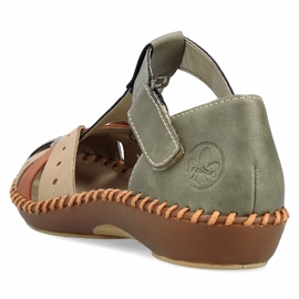 Sandalias cómodas para mujeres para velcro, dedos verdes incorporados Rieker M1655-54 6