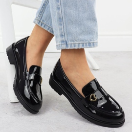 S.Barski Moccasins zapatos lacados para mujeres Black S. Barski Hy51-379 negro 1