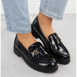 S.Barski Moccasins zapatos lacados para mujeres Black S. Barski Hy51-379 negro 3