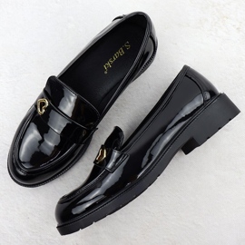 S.Barski Moccasins zapatos lacados para mujeres Black S. Barski Hy51-379 negro 6