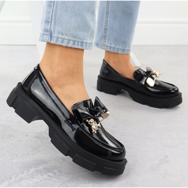 Mocasines de cuero Filippo DP610 negro tacones altos barnizados 2 Mocasines de cuero Filippo DP610 negro tacones altos barnizados 2