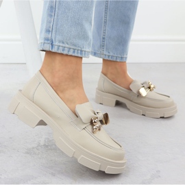 Tacones de cuero Filippo DP610 Cuero beige 2