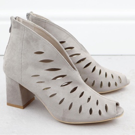 Toe de gamuza para mujeres Potocki gris 20318 botas de pura femenina para mujeres 3
