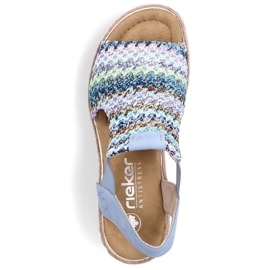 Rieker Sandalias para mujeres Inserto azul de cuero 12