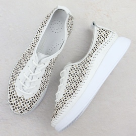 Zapatos de cuero para mujeres abiertos en la plataforma blanca T.Sokolski 0714 blanco 3