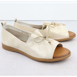 Cambell Zapatos de cuero con dedos desnudos Golden Camell SZ00656 dorado 2