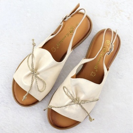 Cambell Sandalias de cuero para mujeres Camell SZ00657 dorado 2