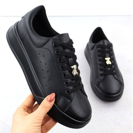 Cambell Zapatos deportivos de cuero para mujeres con Camell Negro SZ00635 Oso de peluche 1